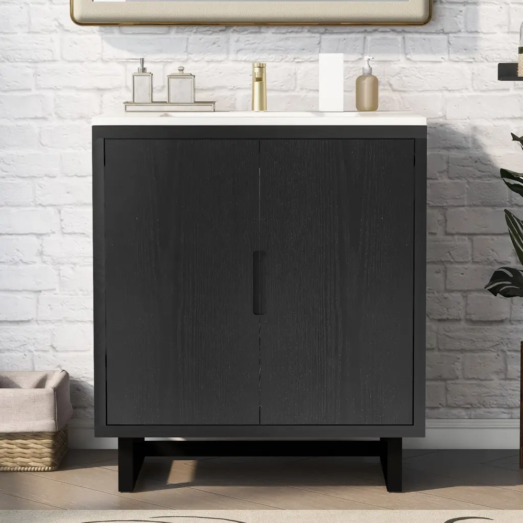 30" Bathroom Vanity Set Sink, Bundle Cabinet and Storage Bathroom rnb
