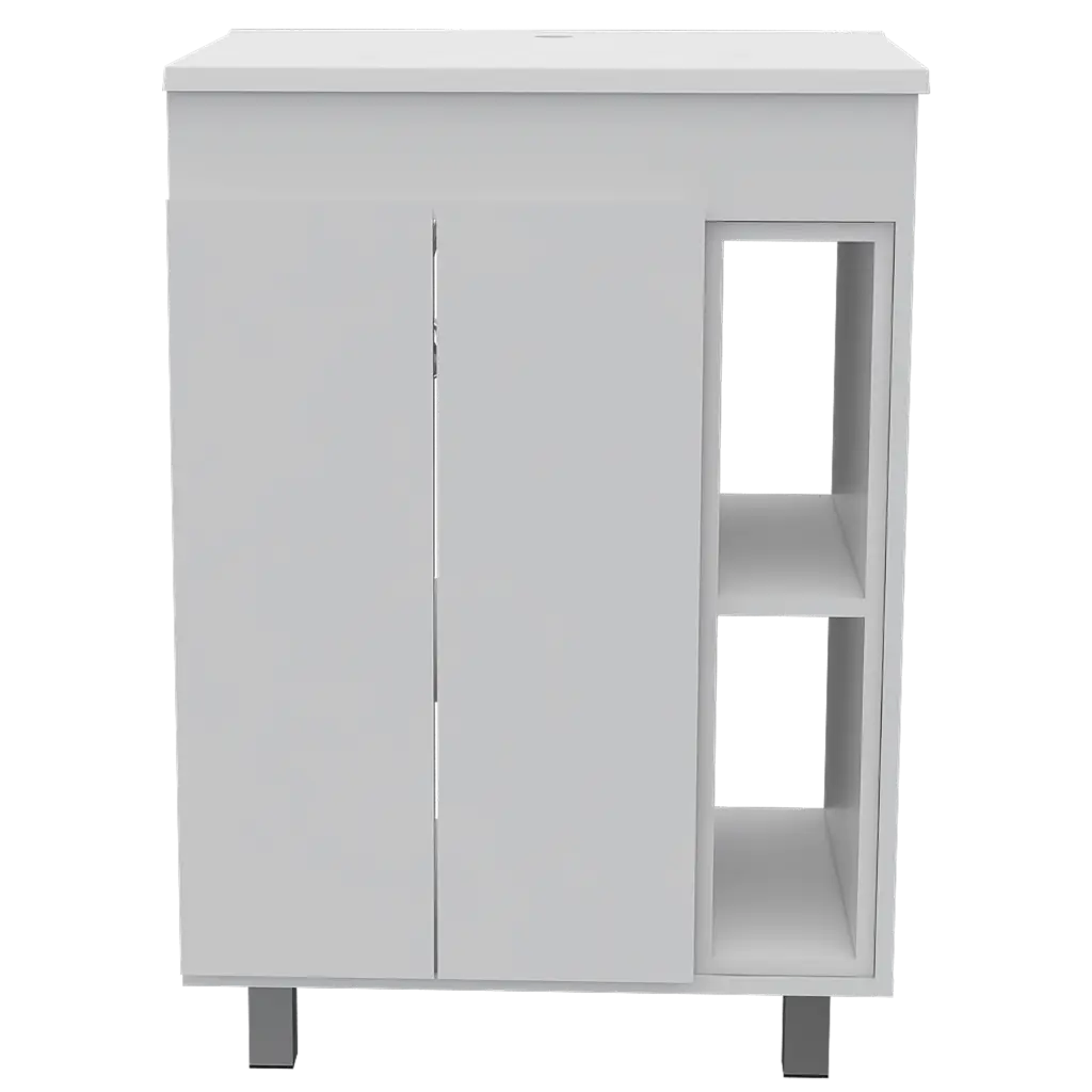 24 Inch White Meka Vanity Double Door Cabinet and Shelves rta muebles colombia