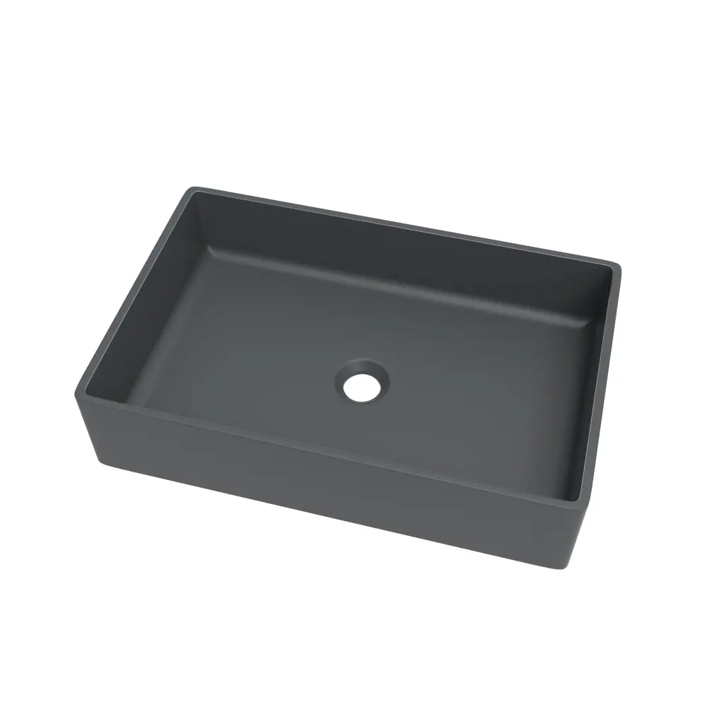 Dark Gray Solid Surface Basin Modern Bathroom Sink Durable vovica