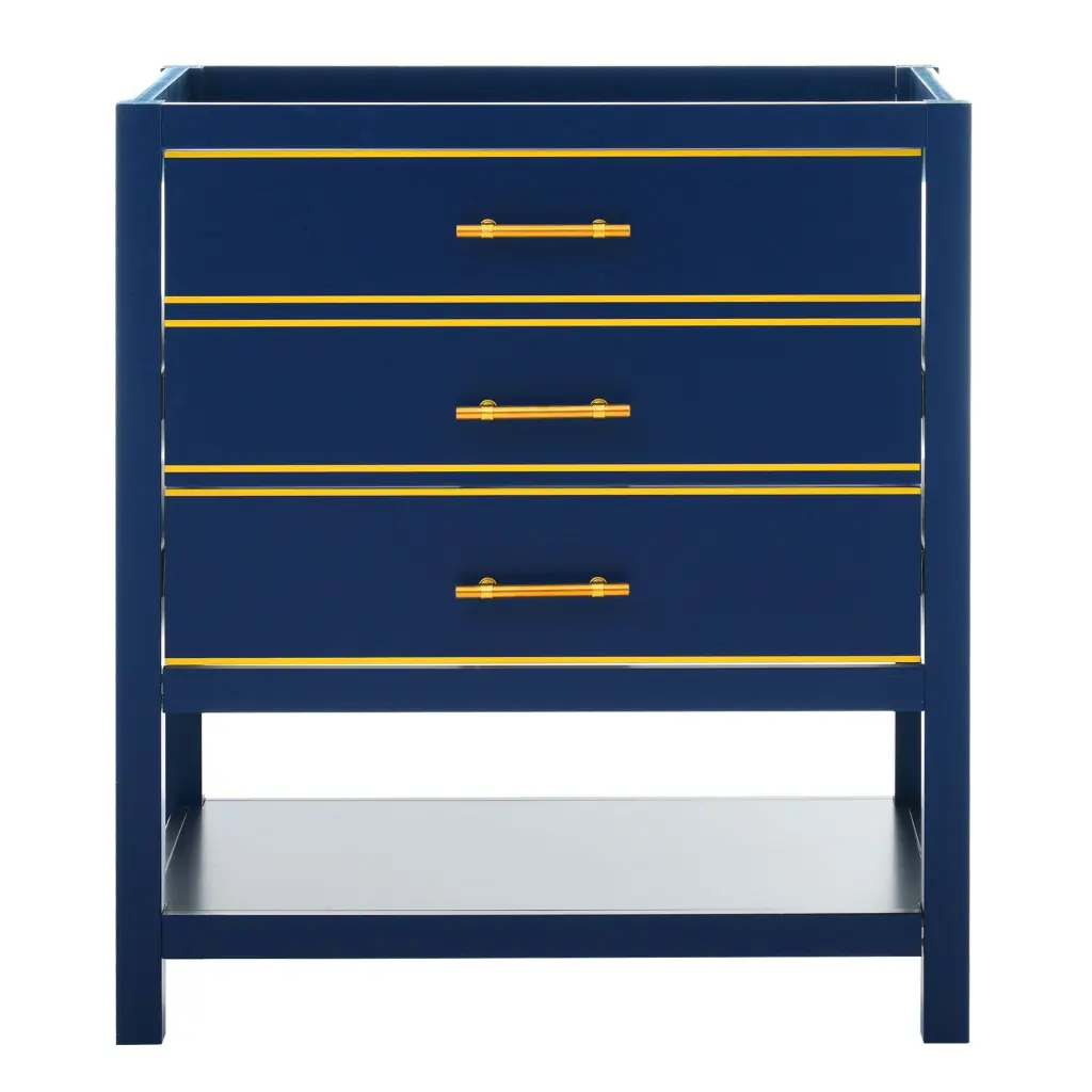 Cabinet Only 30 Inch Bathroom Vanity Blue Sink Not Included Blue Solid Wood Storage rnb