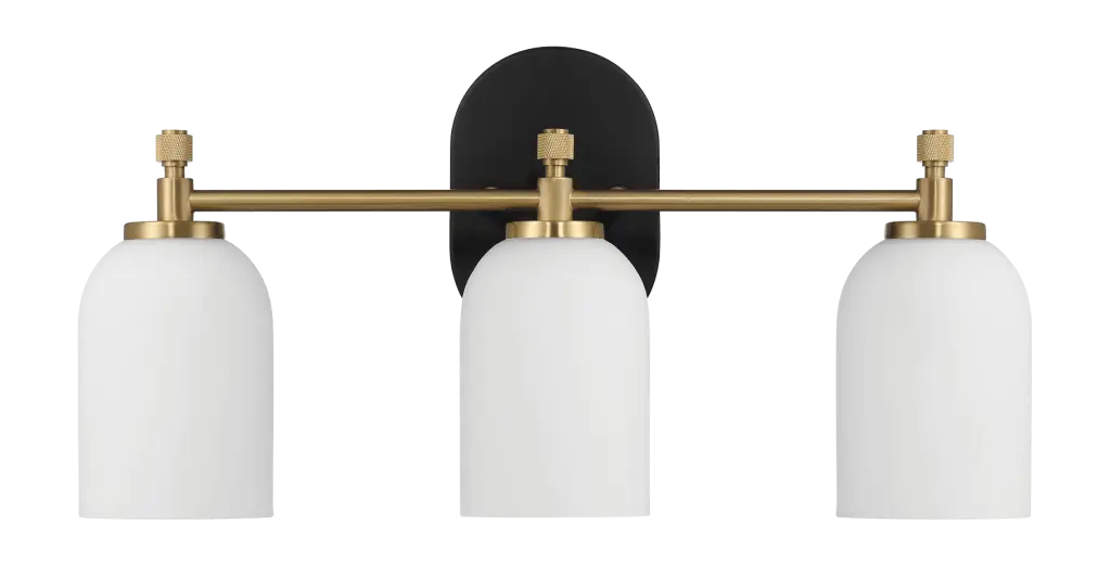 Meadows Three Lights Vanity Brushed Precious Metal Bathroom Wall Light ashcroft furniture
