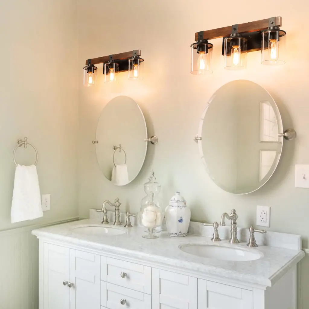 Farmhouse Vanity Lights Fixture 3 Lights Rustic Bathroom Lighting Mirror lighting commune
