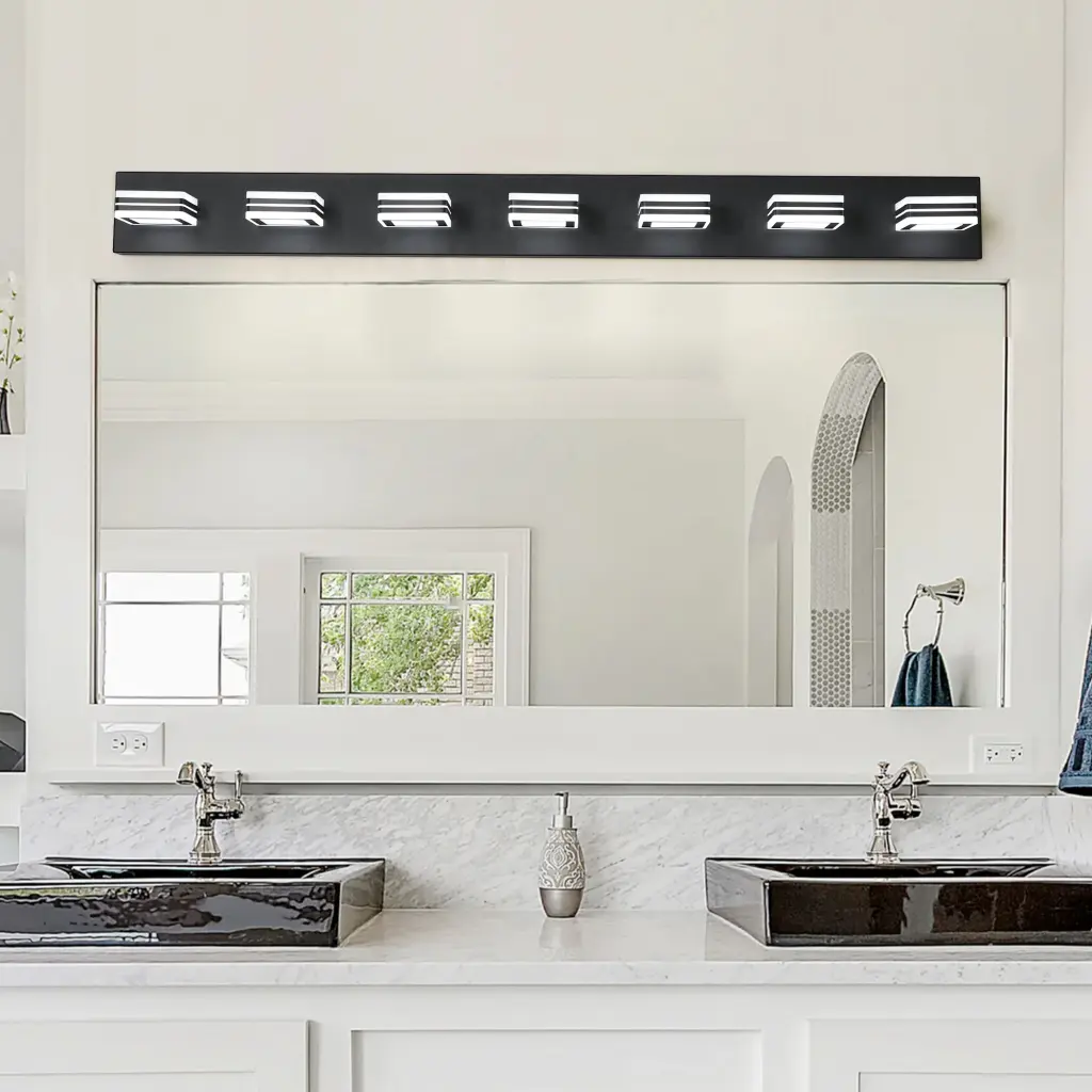 7 LED Modern Black Vanity Lights Bathroom Mirror Lighting Fixture lighting commune