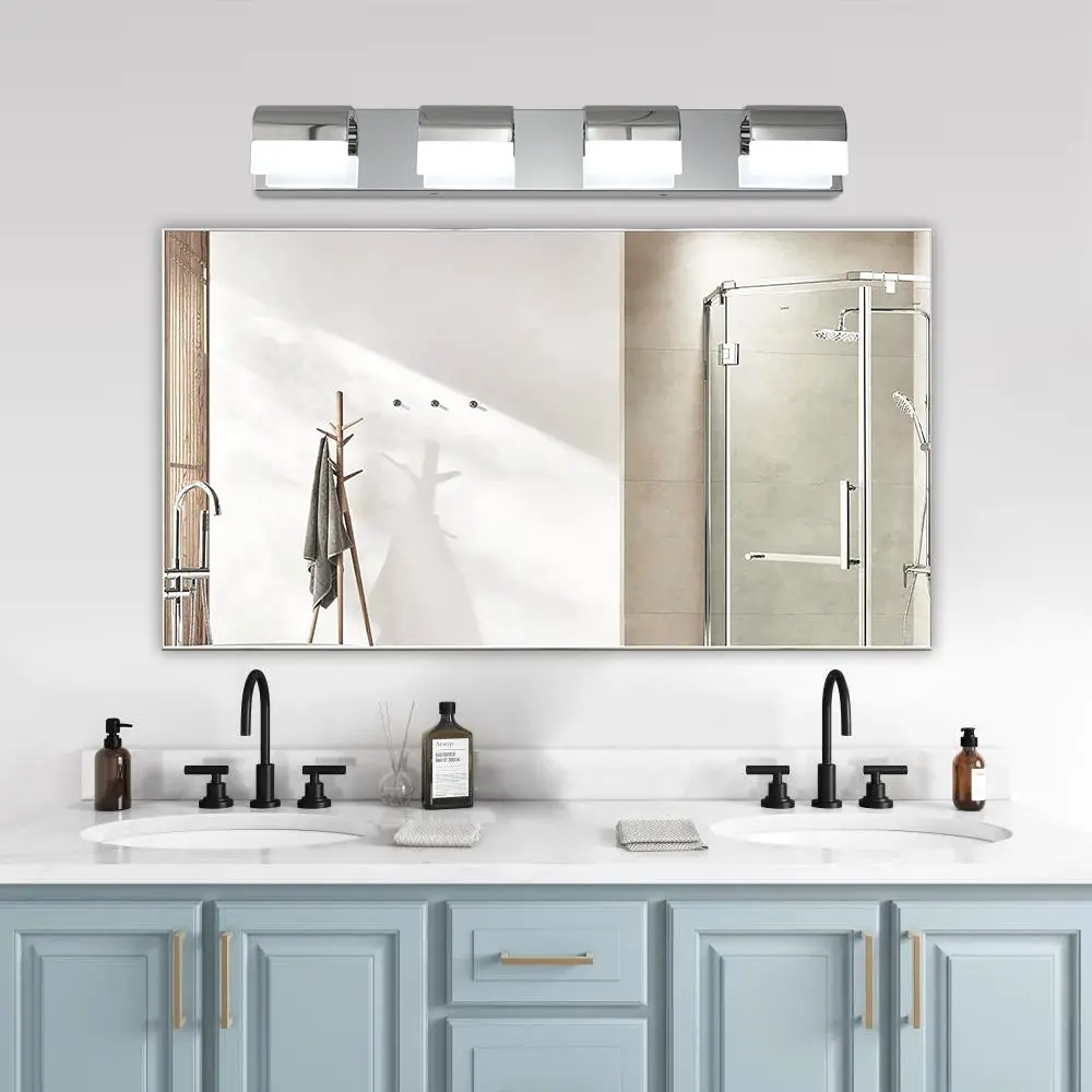 Modern Bathroom Vanity Lighting 4 Light LED Fixture Contemporary Design lighting commune