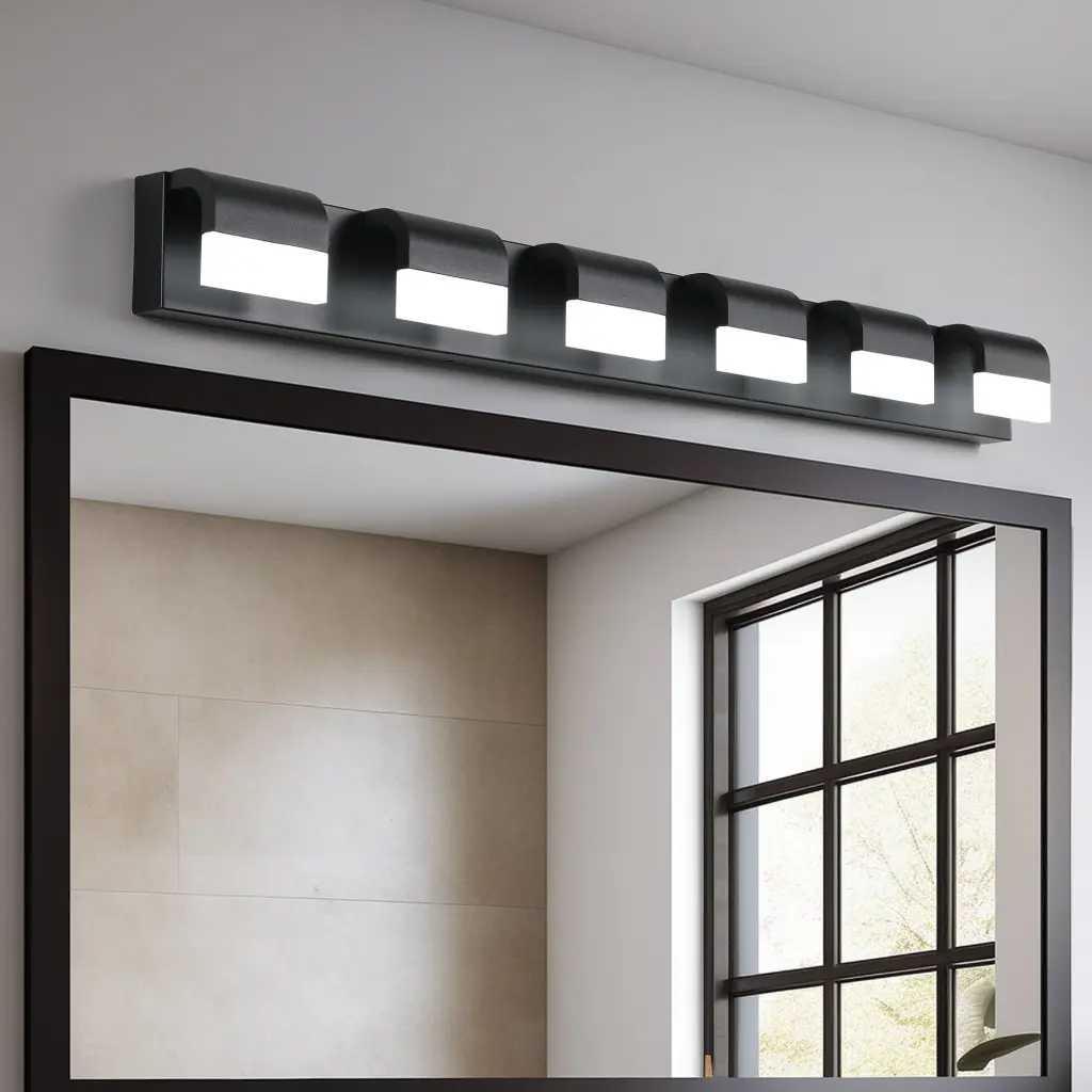 Modern Bathroom Vanity Lighting 6 Light LED Vanity Lights Over Mirror Bathroom lighting commune