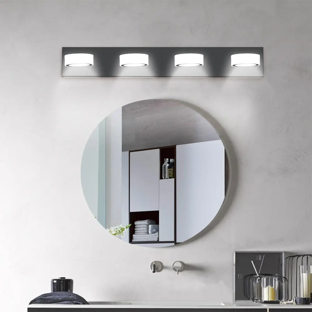 Modern Black 4-Light LED Vanity Lights Fixture Bathroom Lighting lighting commune