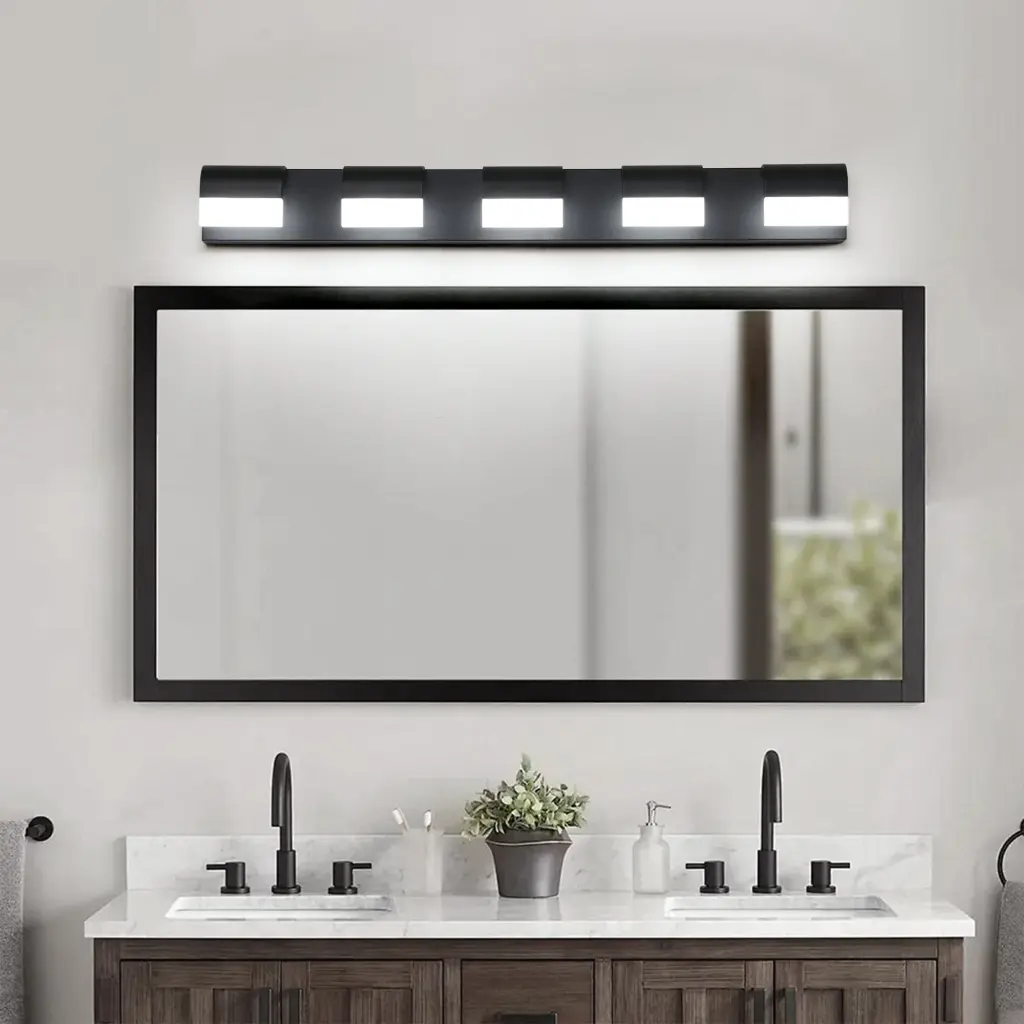 Modern 5 Light LED Bathroom Vanity Lighting Over Mirror lighting commune