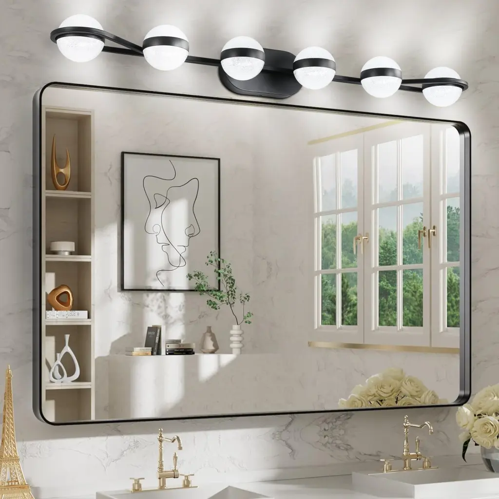 Same As W1340P143680 Ll2001 B 6 Vanity Lights 6 LED Bulbs Bathroom Mirror lighting commune