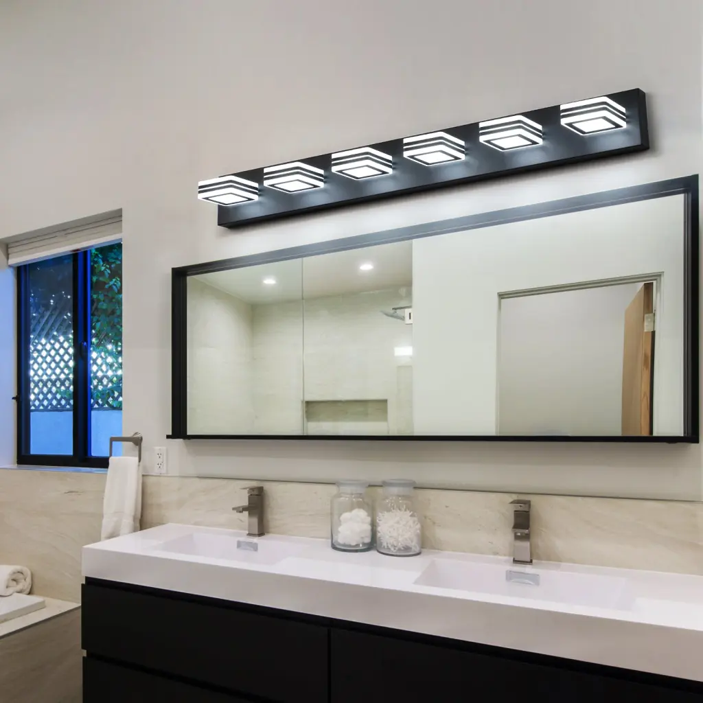 W1340P206801 L002002 W6B LED Modern Black Vanity Lights 6 Lights lighting commune