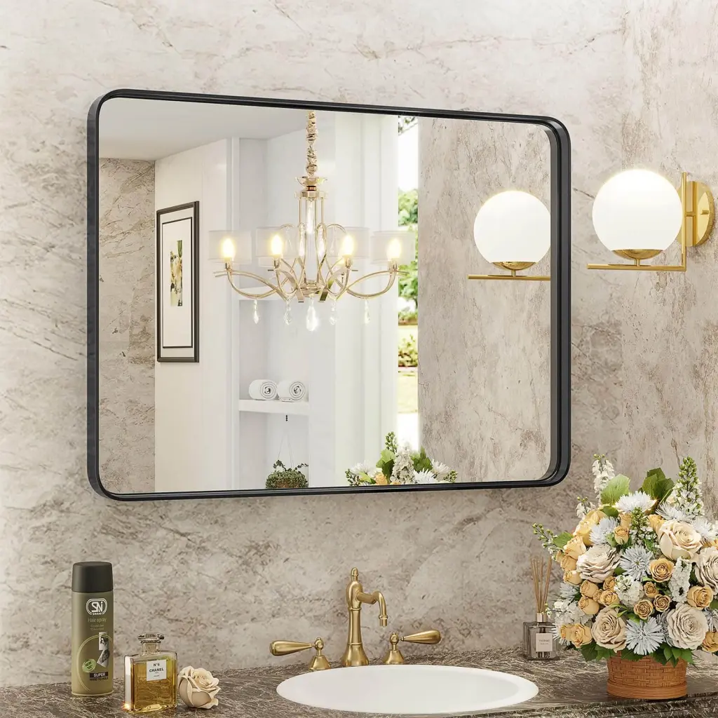 Bathroom Mirror Vanity Mirror Wall Light Metal Alloy Frame w2201