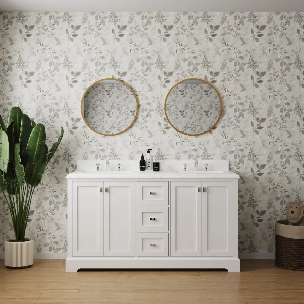 Vanity Sink Bundle Marble Countertop Bathroom Sink Cabinet and Mirror bathin