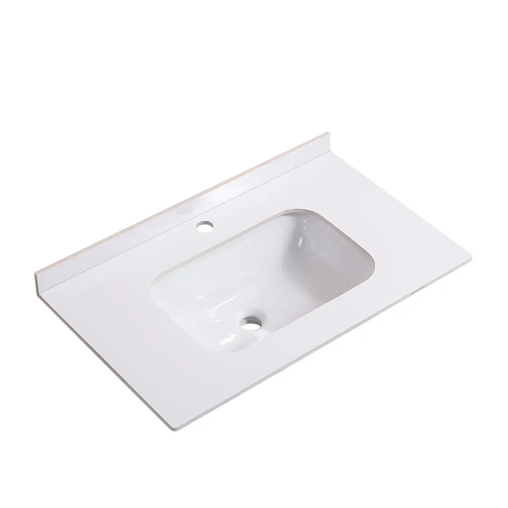 30'' Bathroom Vanity White Stone Top Modern Bathroom gf