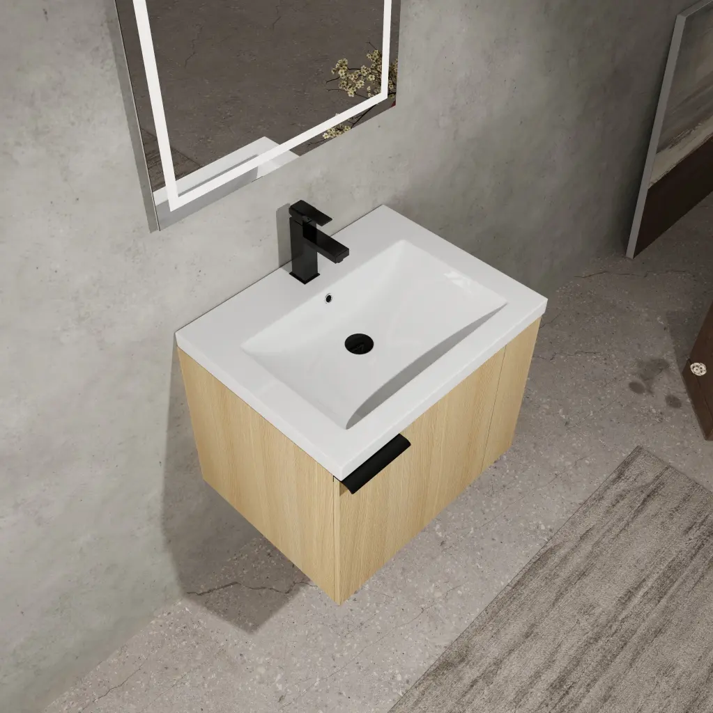 24 Inch Modern Bathroom Vanity Sink Bundle Cabinet Big Space levistar
