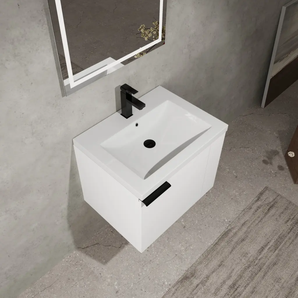 24 Inch Modern Bathroom Vanity Sink Bundle Cabinet Big Space levistar