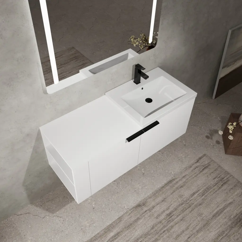 48 Inch Modern Bathroom Vanity Sink Bundle Cabinet Big Space levistar