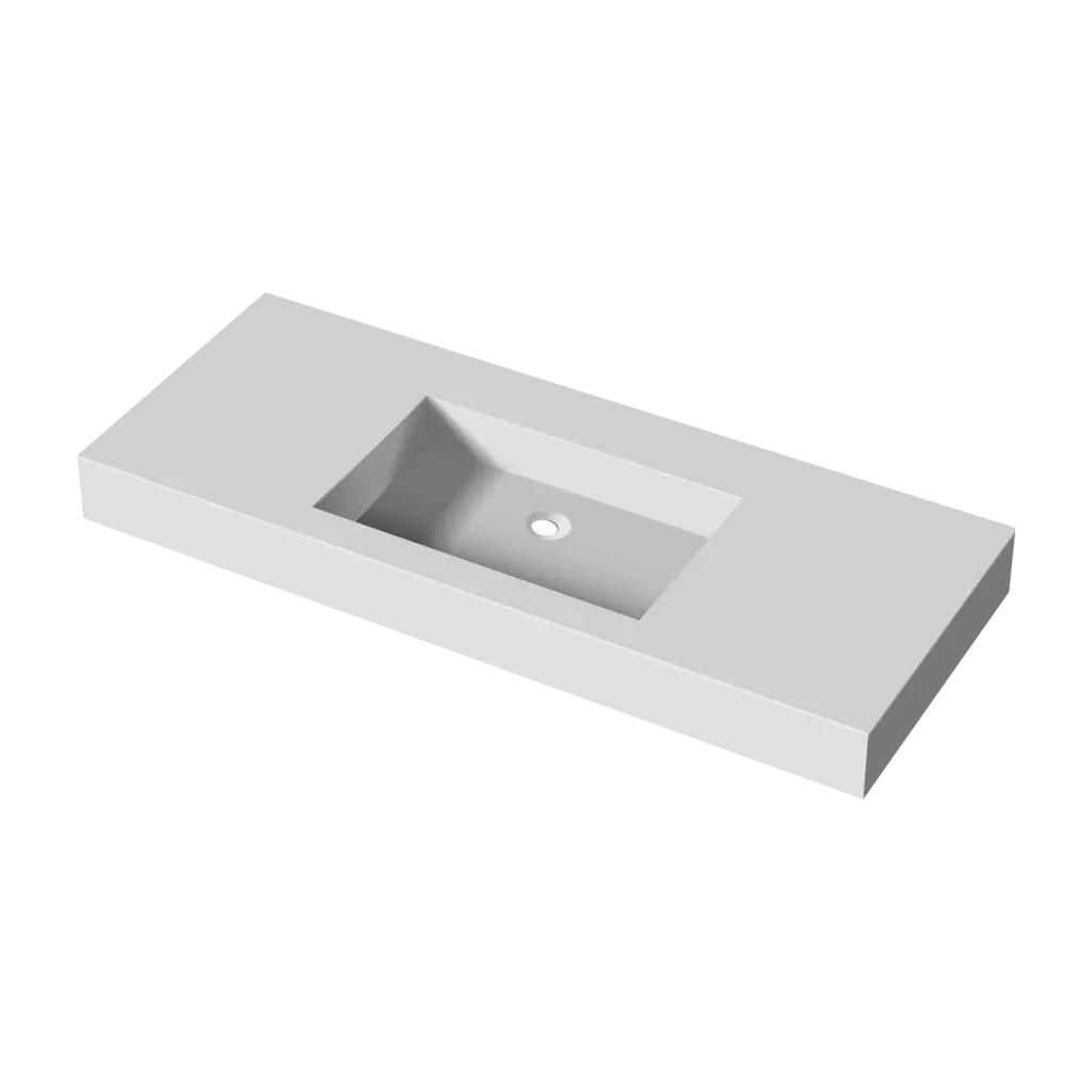 48 Inch Solid Surface Single Basin Bathroom Sink Mounting Screw White Finish vovica