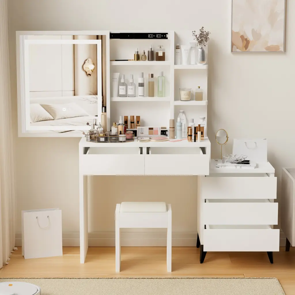 45.3 Inch Large Vanity Desk Mirror And Lights Makeup And Dressing furniture specialist