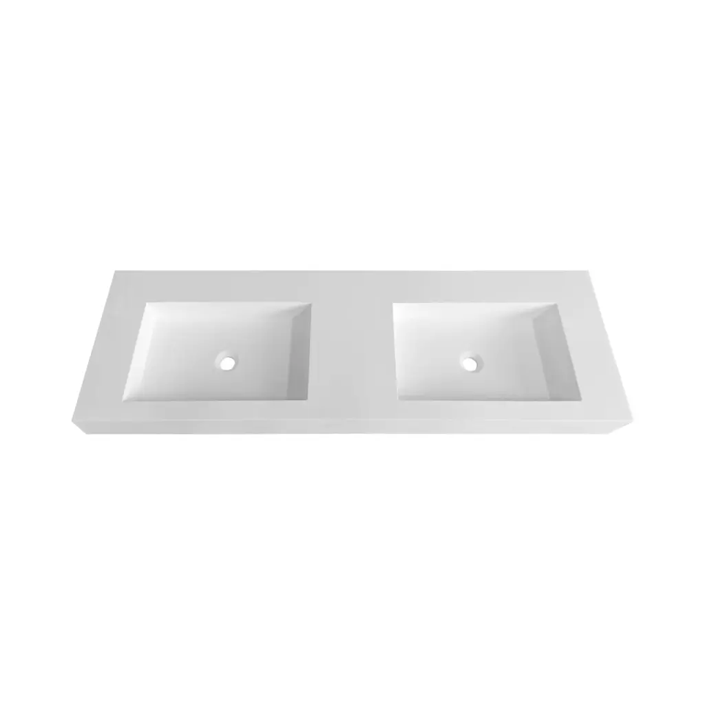60 Inch Solid Surface Double Basin Vanity Top Mounting Screw White Bathroom vovica