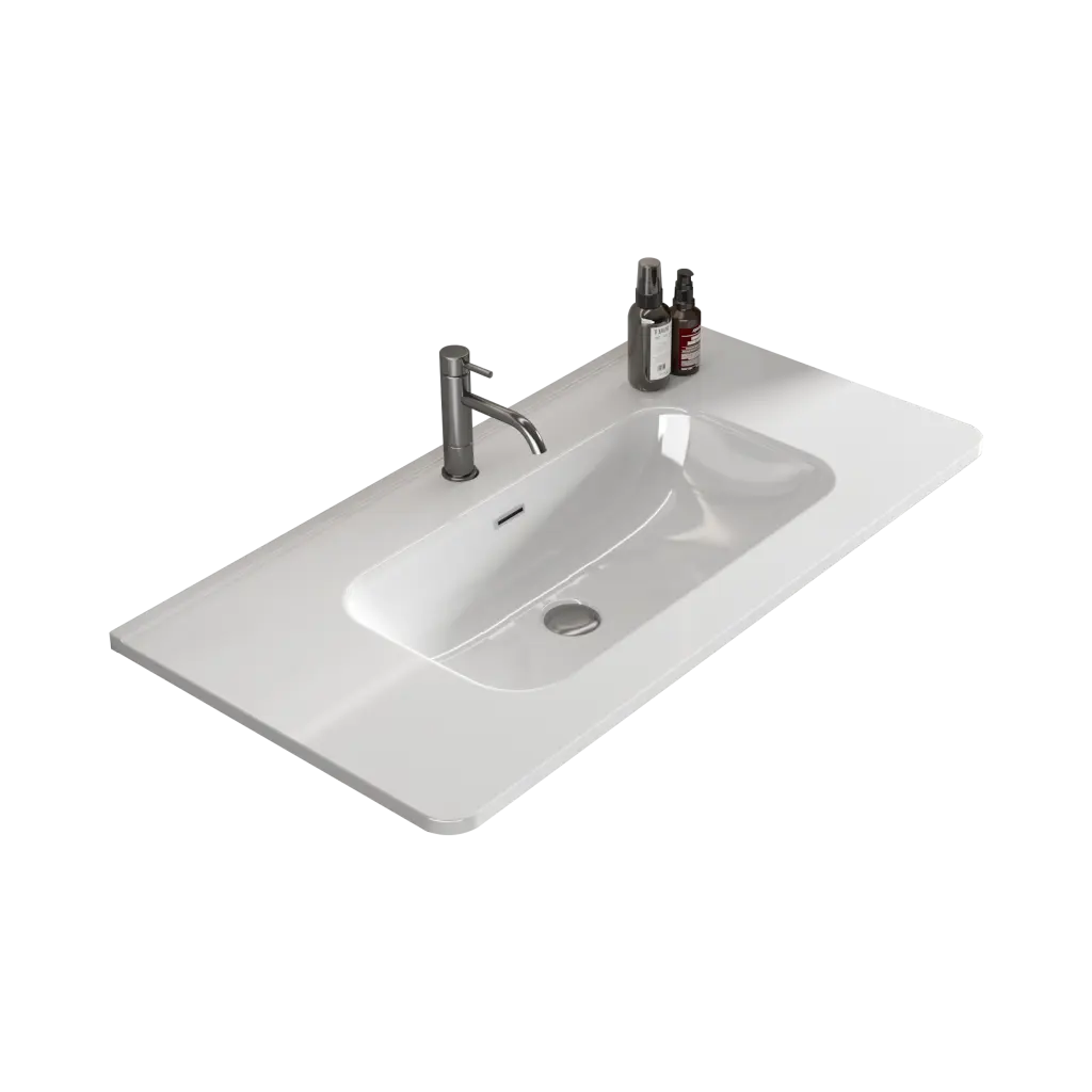 BB0436Y301 Integrated White Porcelain Basin Bathroom Sink Drain Not Included abay home