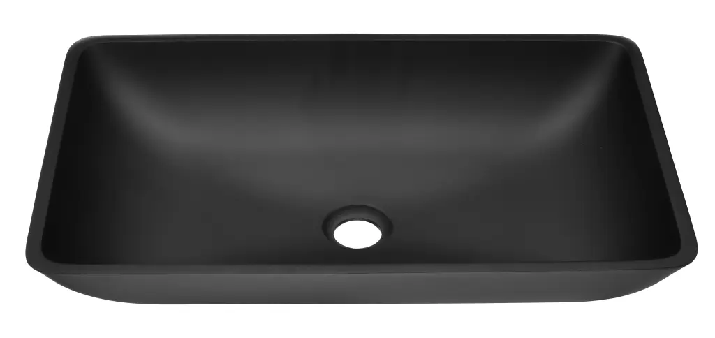14.38 Inch Rectangular Vessel Bathroom Sink Matte Shell Crystal rnb