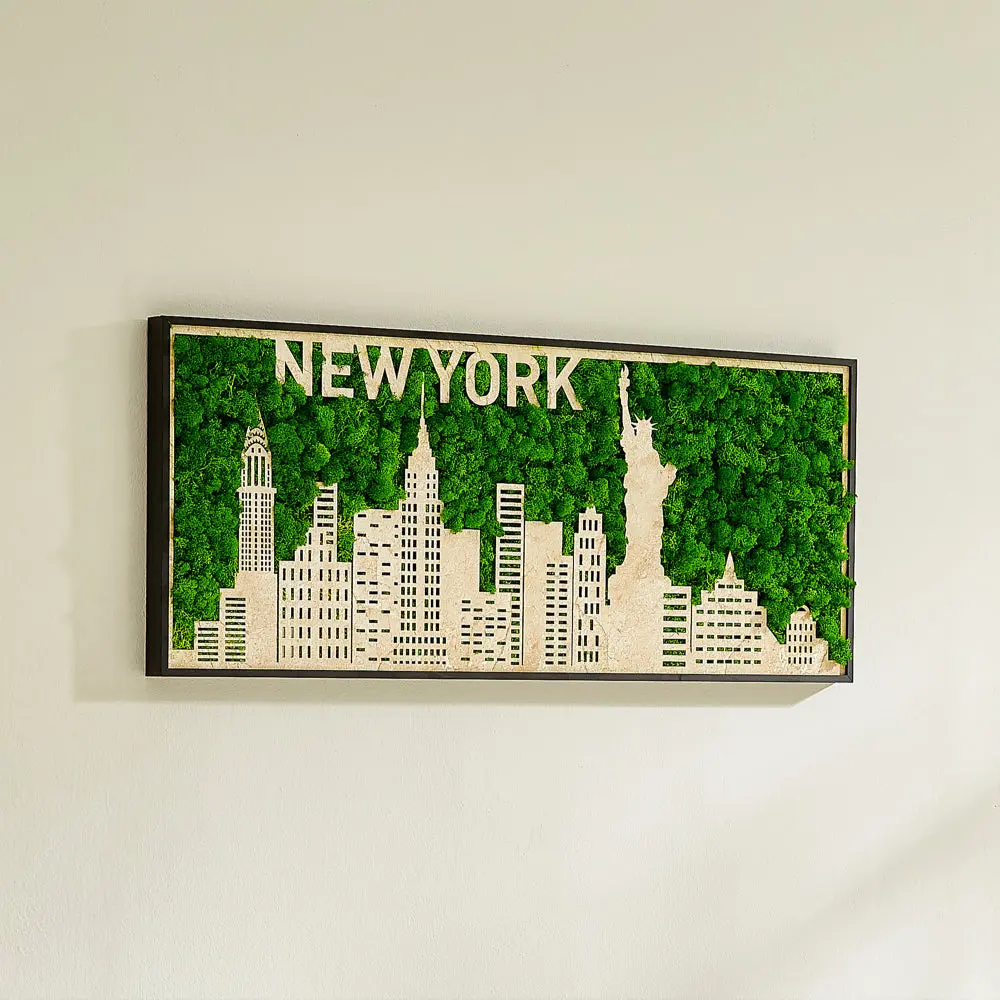 York Moss City Medium Green Ferrous Metal Wall Art rnb
