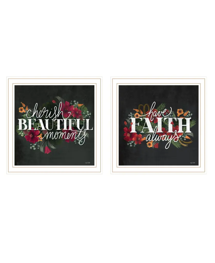 Cherish And Have Faith 2 Piece Vignette House Fenway Ready To Hang Wall Art trendy decor 4u