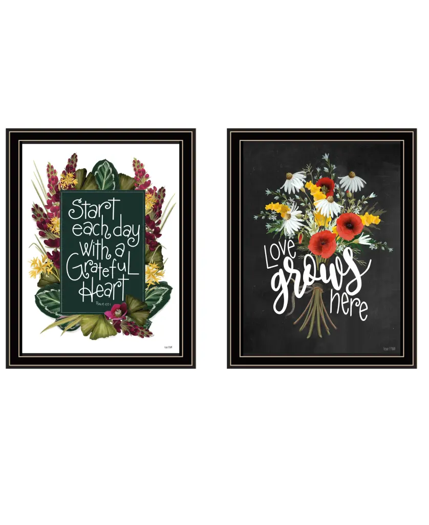 Grateful Hearts 2 Piece Vignette Wall Art House Fenway Ready to Hang trendy decor 4u