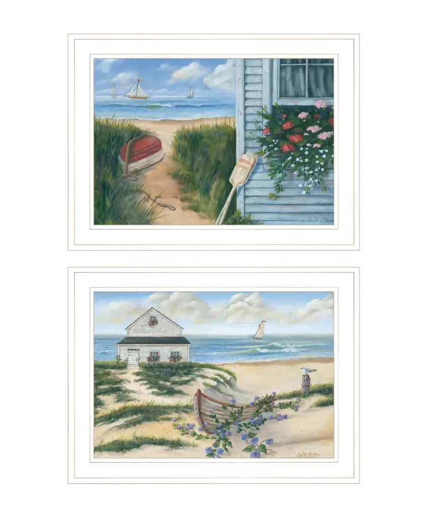 Sand Castle & Footprints 2 Piece Vignette Wall Art Pam Britton Ready to Hang trendy decor 4u