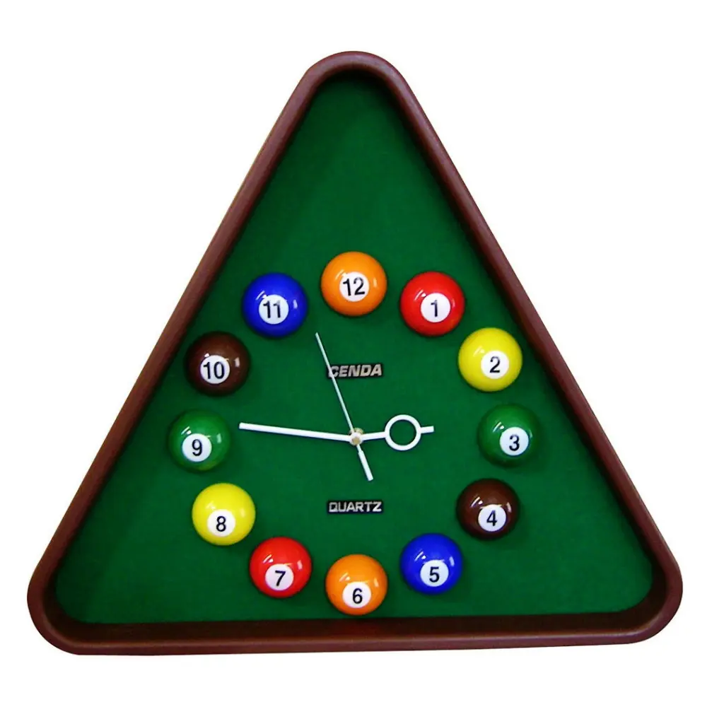 18.5 Inch Decorative Wall Clock Pool Billiards Design Multicolor california home