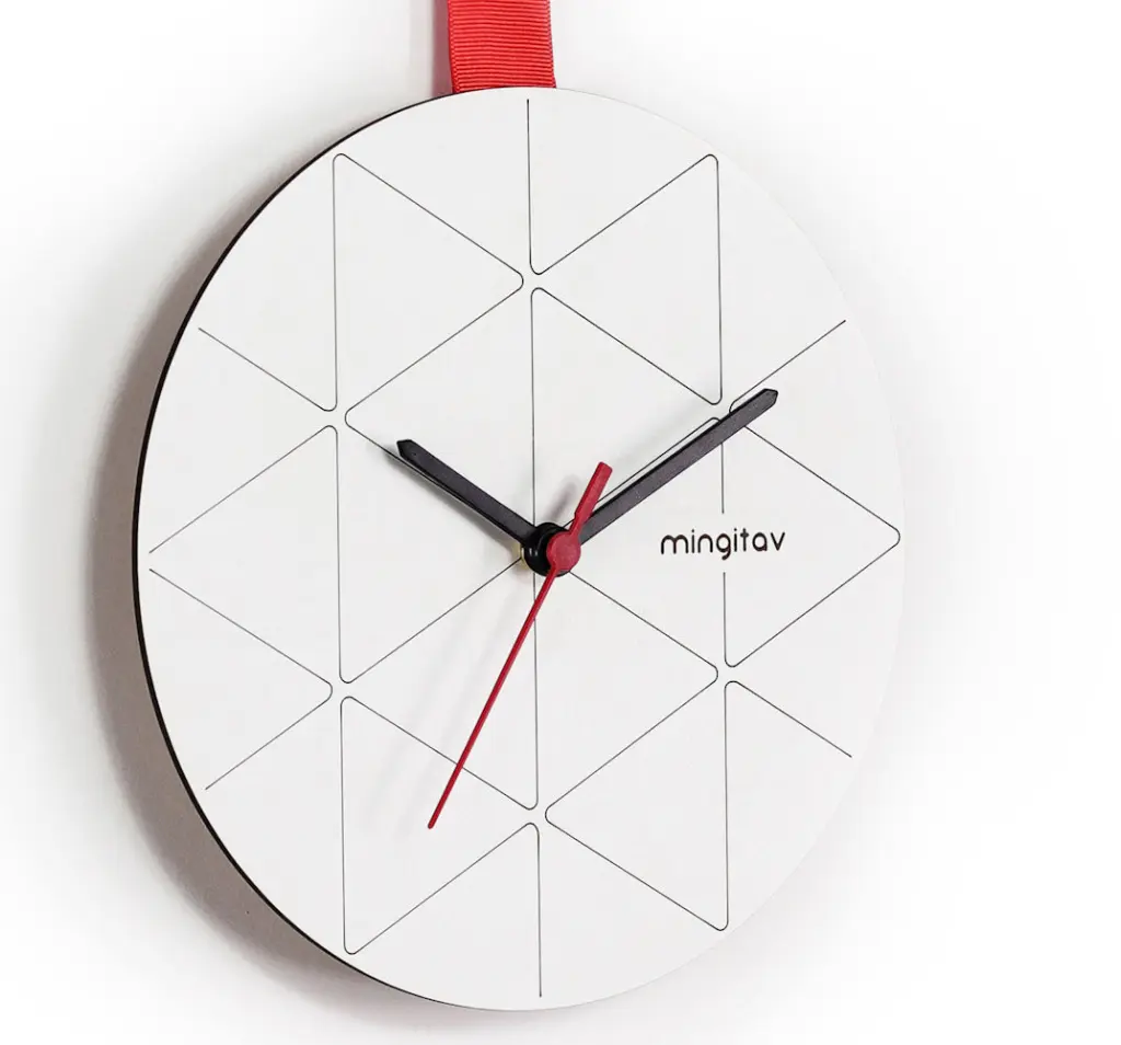 Minuet Wall Clock Red Contemporary Polymer Modern Home Decor furnia