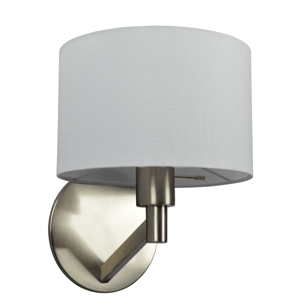 Nebula Brushed Nickel Base Wall Lamp Rotary Switch White Material ashcroft furniture