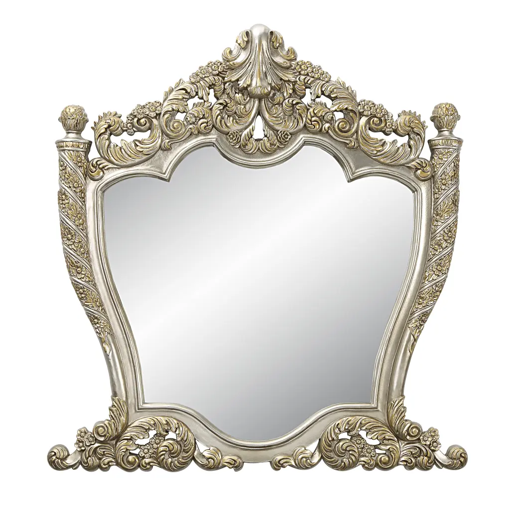 Danae Mirror Champagne Precious Metal Finish BD01236 Precious Metal MDF Wall Decor acme onsite store