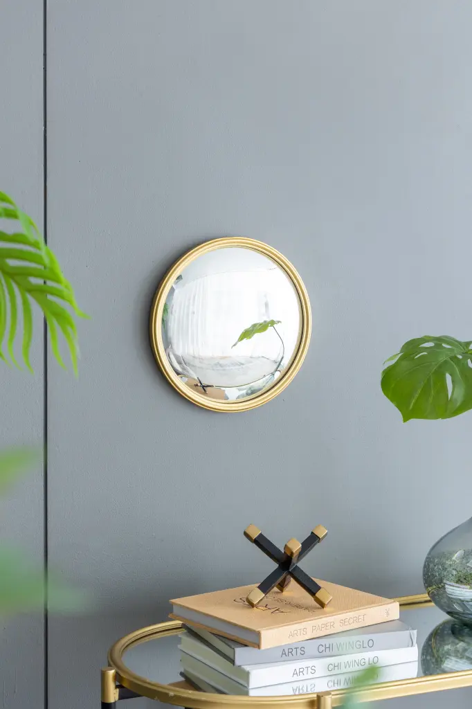11 Inch Round Mirror Ferrous Metal Frame Living Room w2078