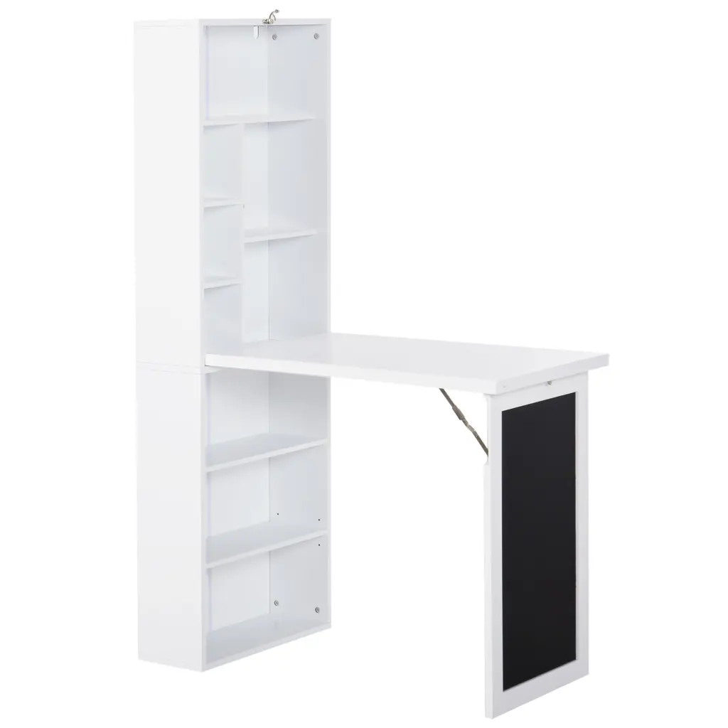 Homcom Fold Out Convertible Writing Table Wall Mount Desk Cabinet Small Spaces aosom business