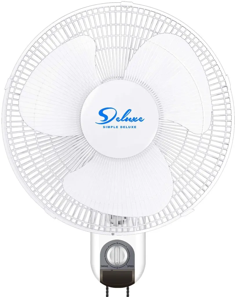 Effortless Deluxe Household Wall Mount Fans 16 Inch Customizable Tilt 90 Degrees w1134dhs