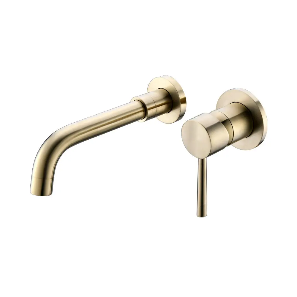Wall Mount Single Handle Bathroom Faucet Gold Brass mexile