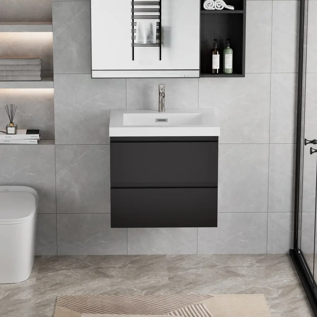 24 Inch Floating Bathroom Vanity Sink Modern Wall Mounted bathin