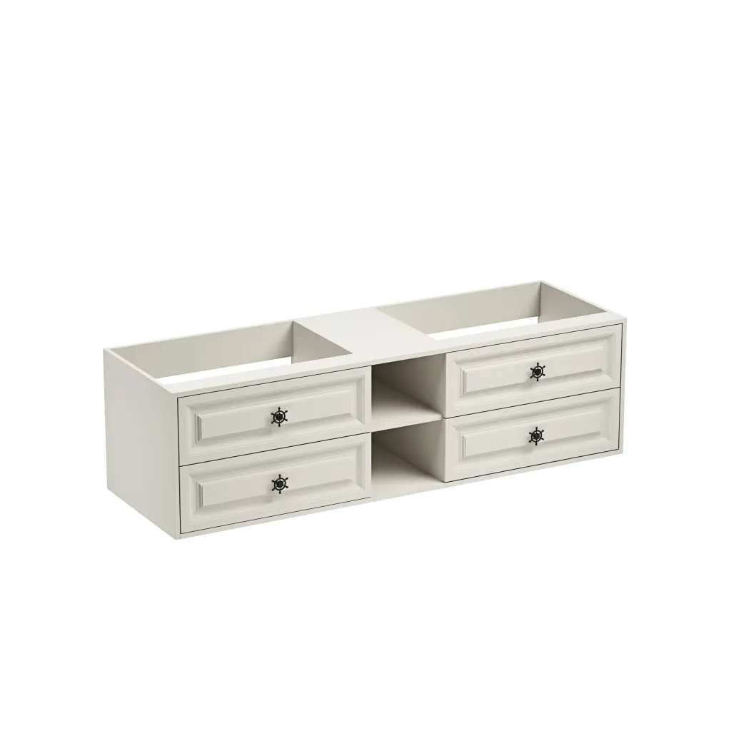 72x23x21 Inch Wall Hung Double Sink Bath Vanity Cabinet Modern Bathroom Storage Countertop rnb