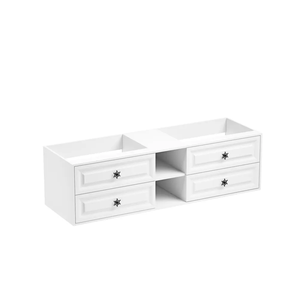 72x23x21 Inch Wall Hung Double Sink Bath Vanity Cabinet Only Bathroom Storage rnb