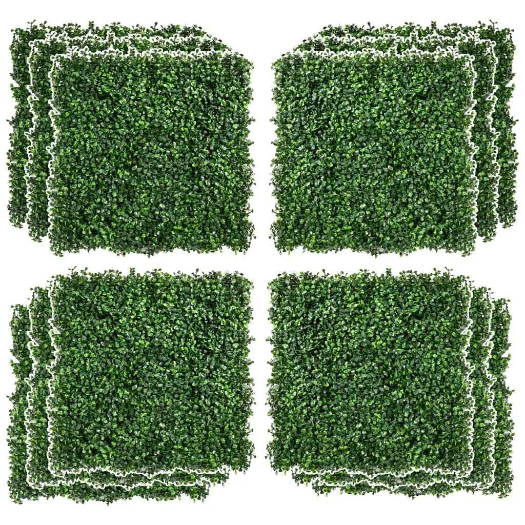 12 Pcs 20x20 Inch Artificial Boxwood Panels Topiary Wall Greenery Backdrop aosom business
