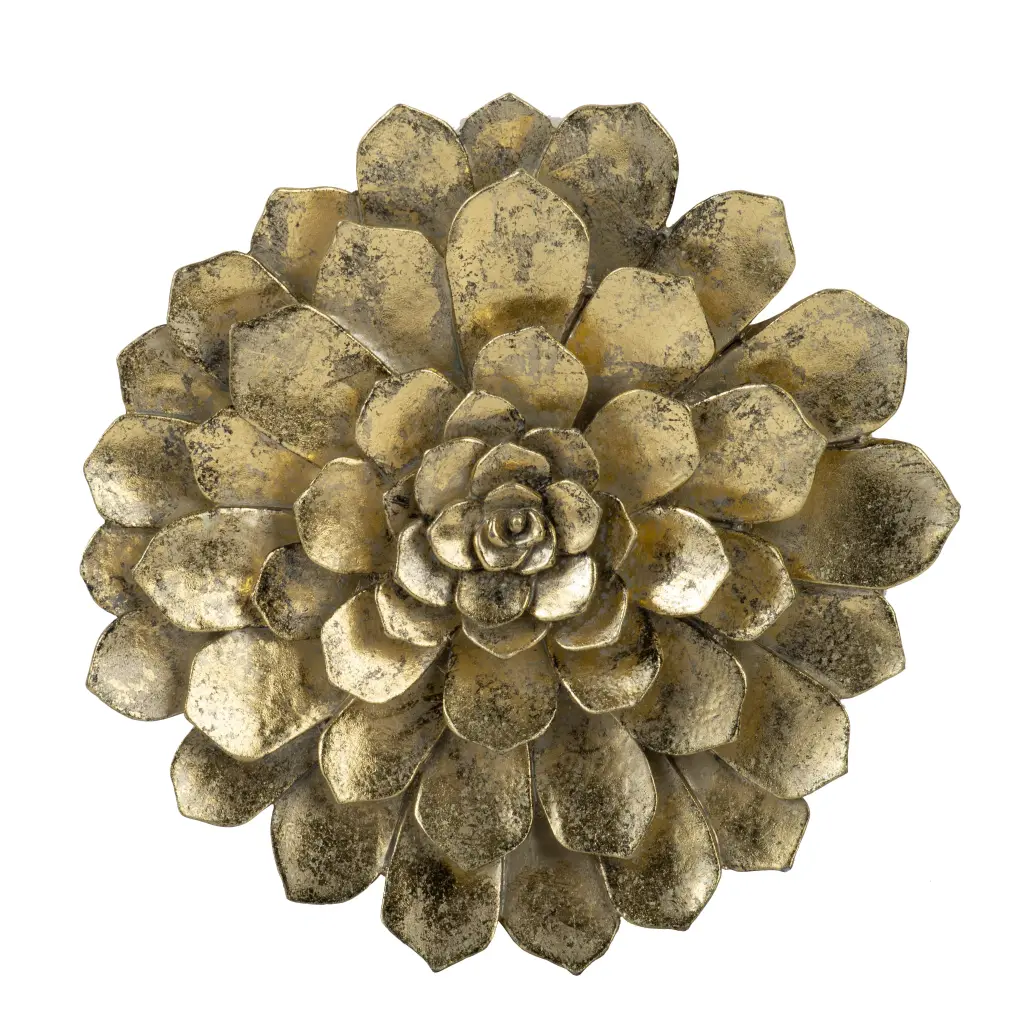 10.2X2.4 Inch Succulent Wall Plaque Precious Metal Resin Home Decor w2078