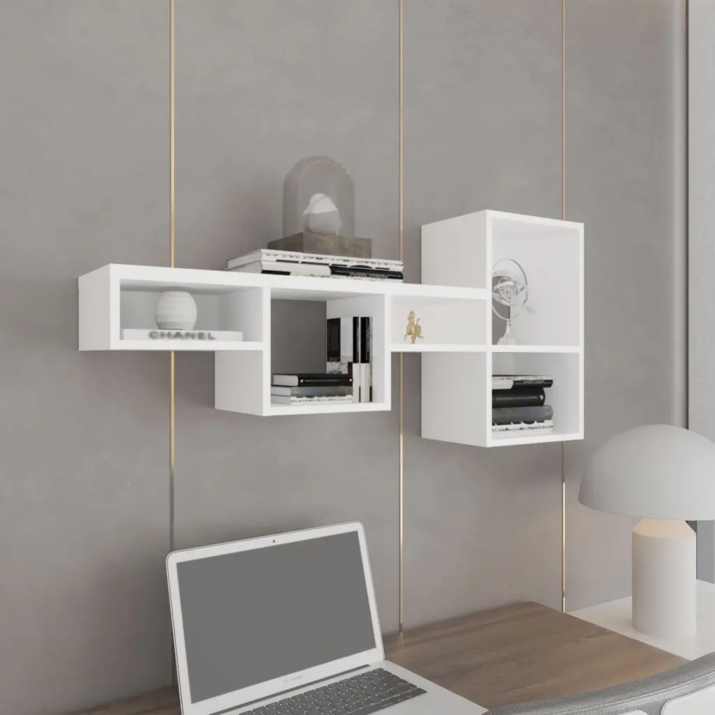 Wallshe 47 Wide 7 Tier Wall Shelf - Modular Cube Shelf Living Room rta muebles colombia