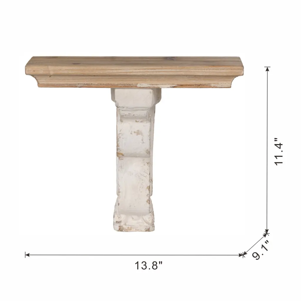 Distressed Brown and White Timberen Wall Shelf Corbels 13.8X9.1X11.4 w2078