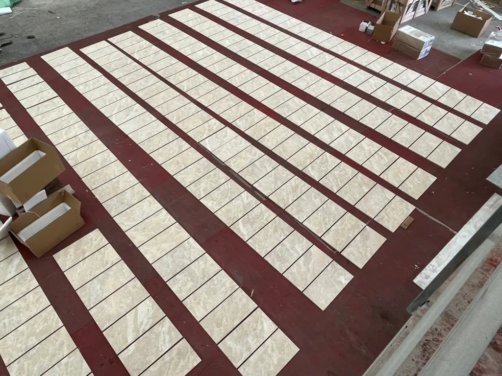 12x24 Precious Metal Yellow Beige Natural Stone Textured Finished Wall Tile rnb