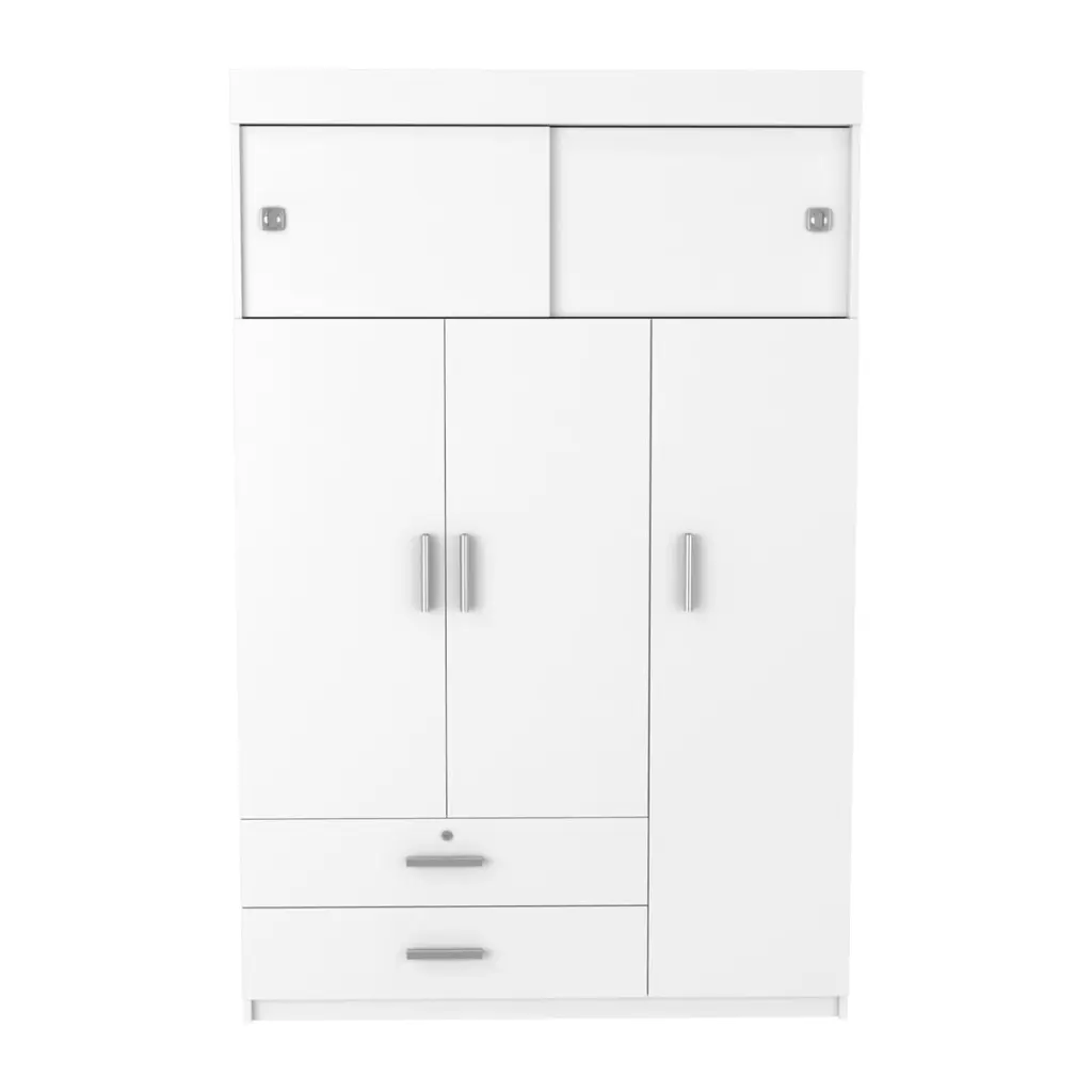 Armoire Chaplin White Particle Board Engineered Wood Bedroom Storage treevol furniture
