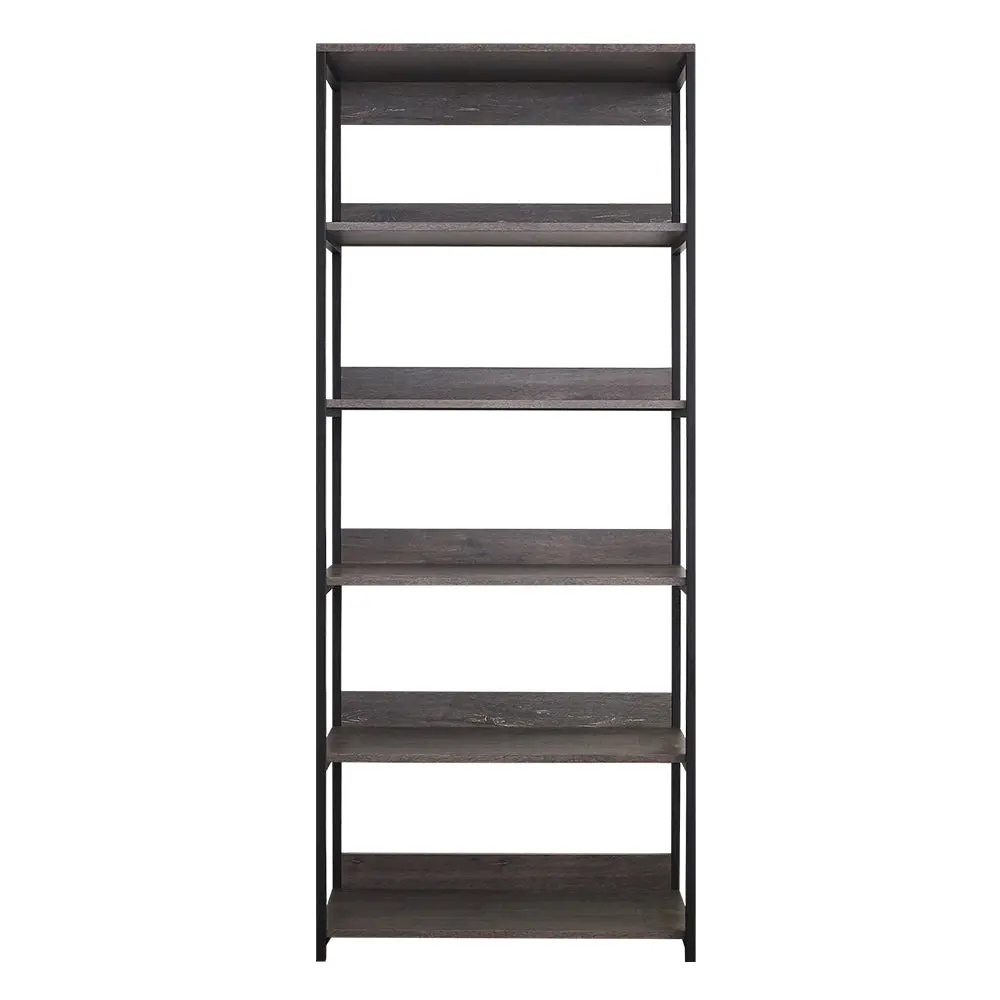 Monica Timber And Metallic Walk Closet Five Shelves Rustic Gray klair living
