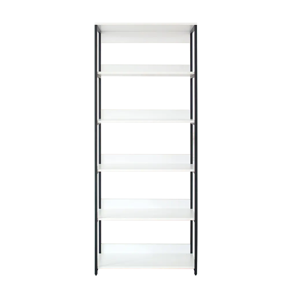Fiona Timber and Metallic Walk Closet Five Shelves White MDF klair living
