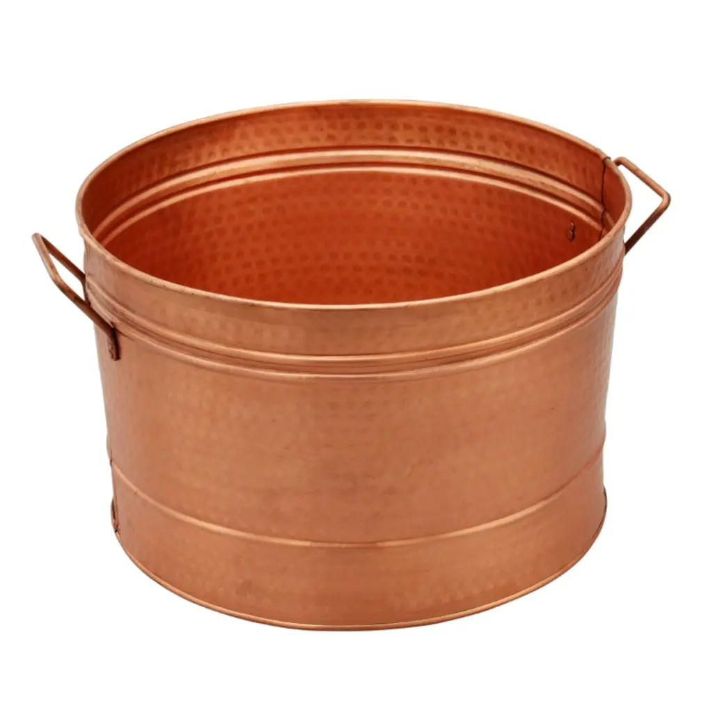 Hammered Pattern Galvanized Farmhouse Style Tub, Conductive Metal Wash Basin royal hampton