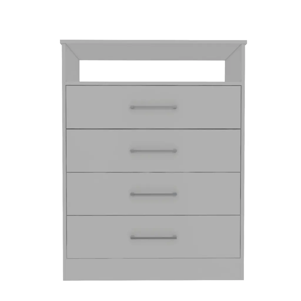 Cassville 4 Drawer 1 Shelf Dresser White Particle Board Dresser furniture max