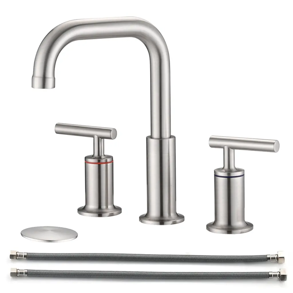 8 Inch Widespread Double Handle Bathroom Faucet Pop Up Drain mexile